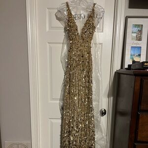 Sherri Hill Prom Dress 54912 Gold size 000